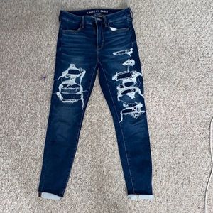 American Eagle patched jeans